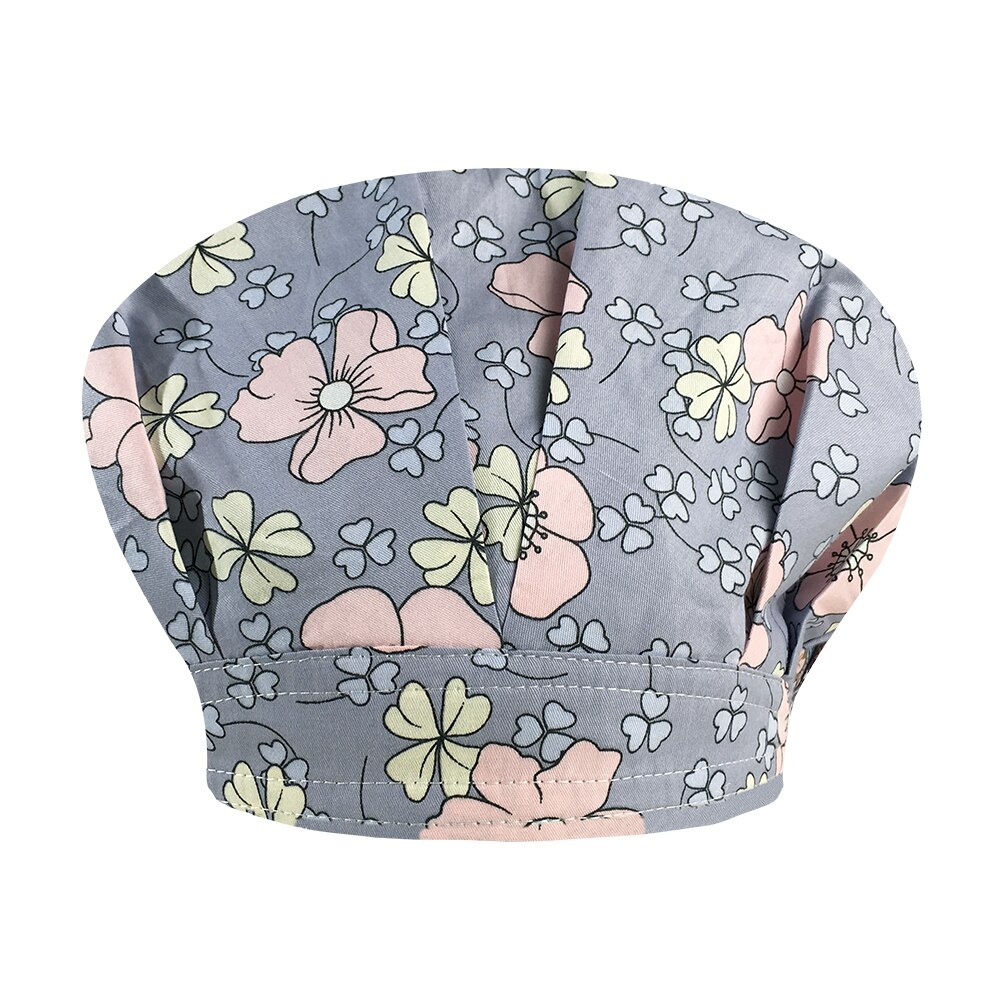 Cartoon print koksmuts met zweethanddoek katoen dames heren stofdicht laboratoriumwerk koksmuts opruiming scrubmutsen: 32080