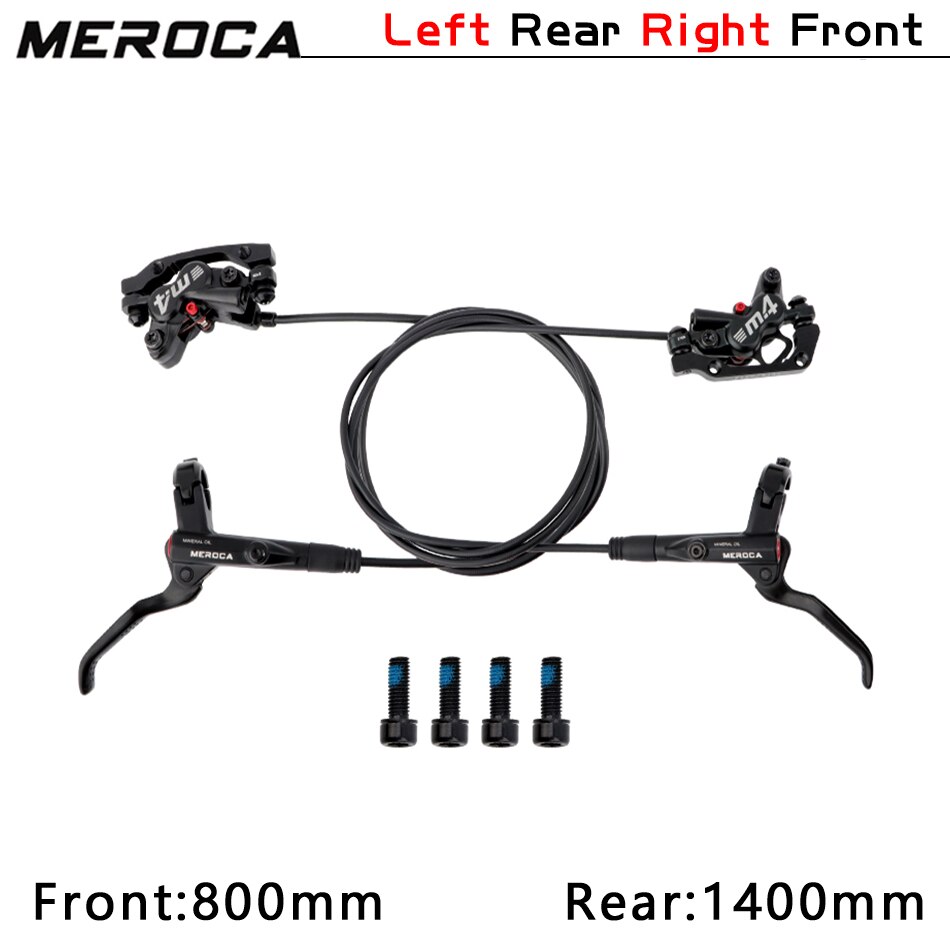 Mountain Bike Disc Brake Set 4 Pistons MTB Hydraulic Brakes 800/1400mm Four Pistons Oil Pressure Calipers For AM Enduro E4 ZEE