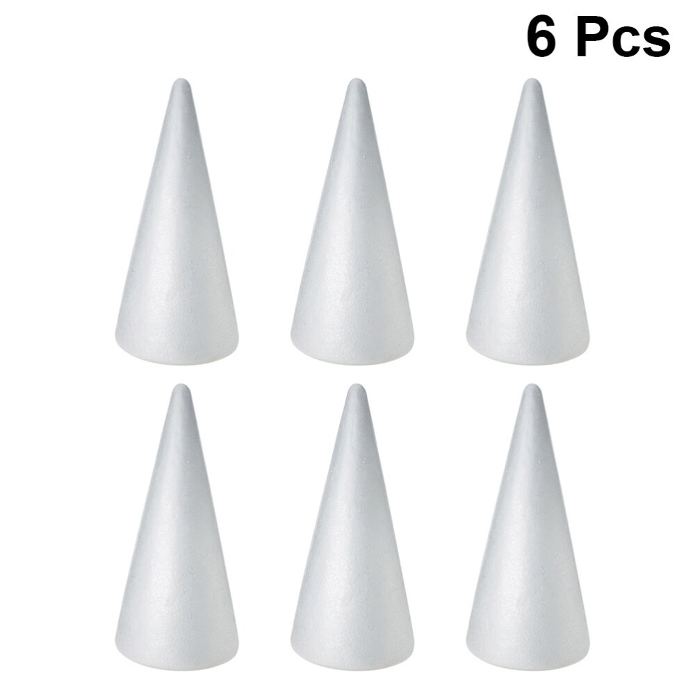 2 stuks kinder diy knutsel kegel accessoires kerst kegel handgemaakte witte massieve schuim kegel  (38 x 13.5cm): Wit 4