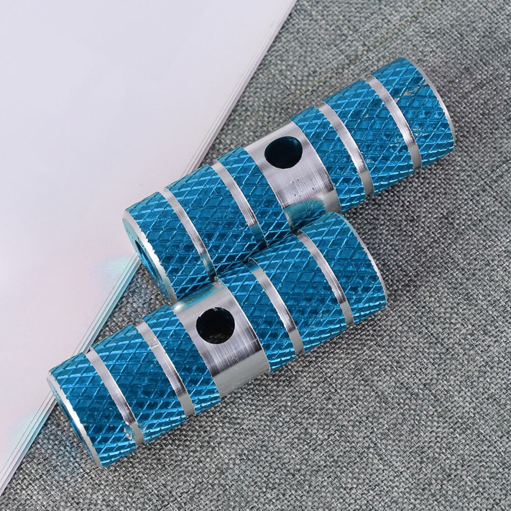 Een paar aluminiumlegering fiets cilinder stoel as stunt pegs voor mountainbike (zwart): Blauw