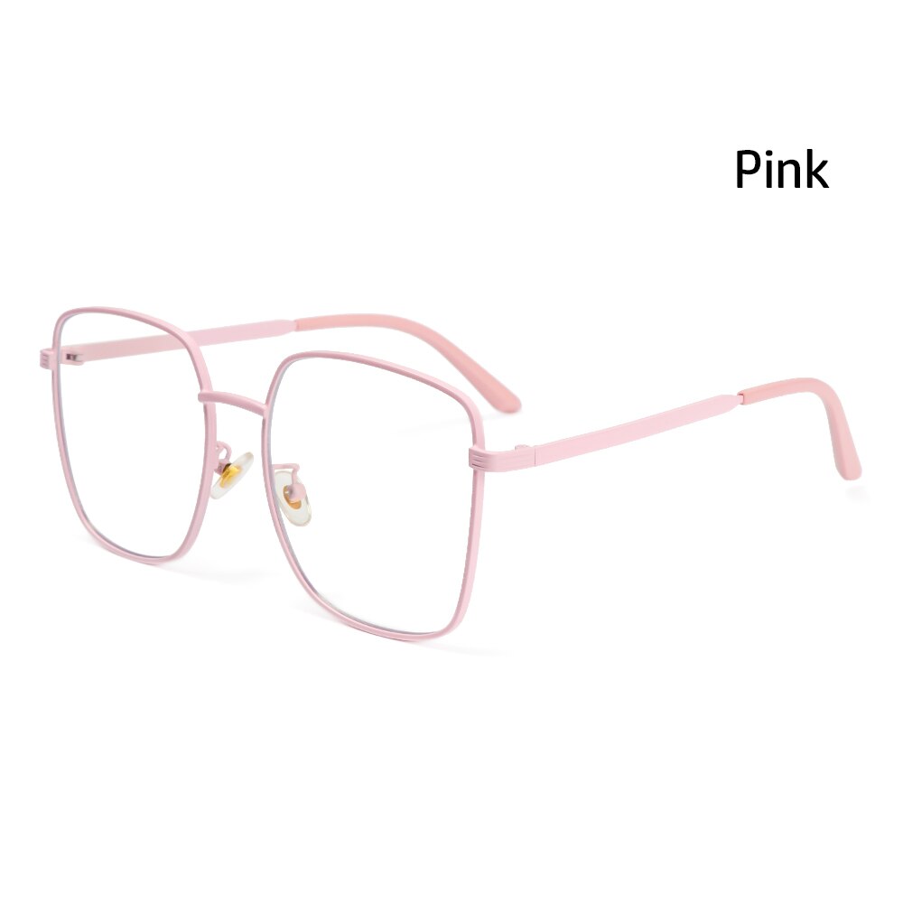 Nærsynethed optiske briller brillestel kvinder trend metal briller klare linser mænd briller stel 1pc: Type 3 lyserød