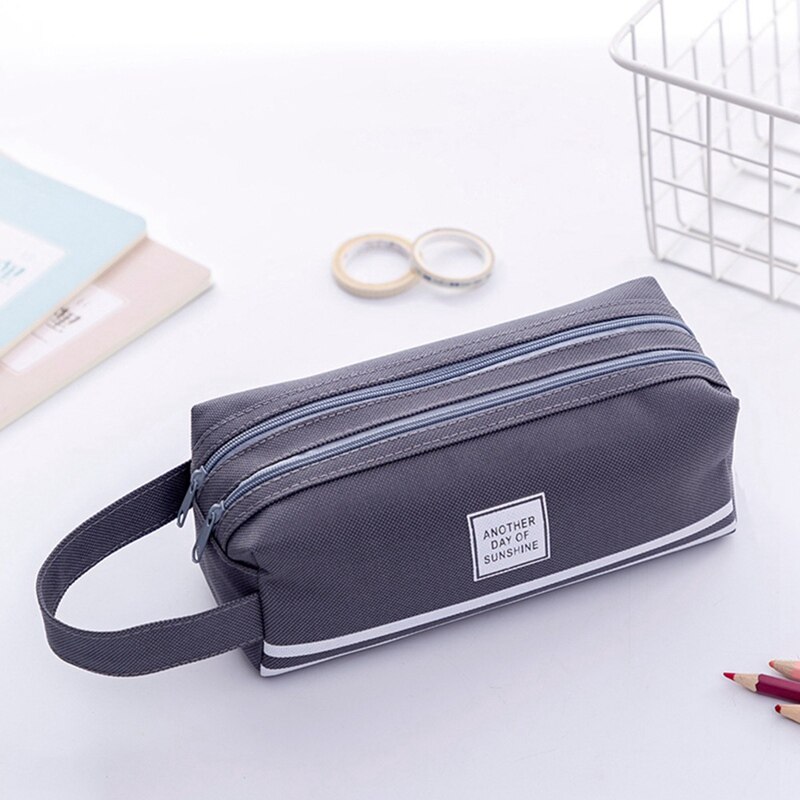 Estuches de lápices de gran capacidad de Color caramelo, bolsas con doble cremallera, caja de tela coreana para bolígrafo, estuche, material estacionario para escuela y oficina: DG