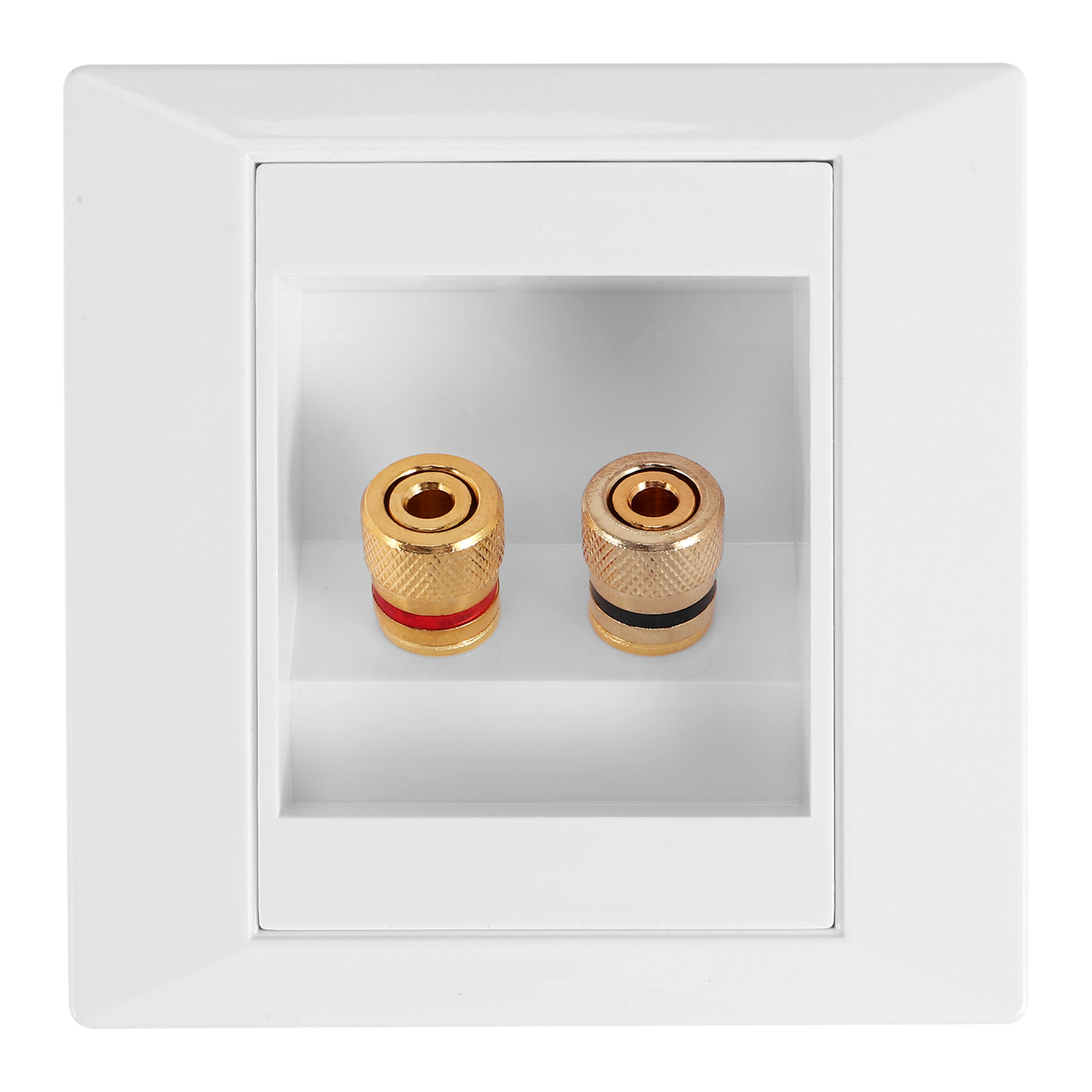 SODIAL(R) Puerto de conexión de enchufe de pared con altavoz de 2 clavijas, blanco