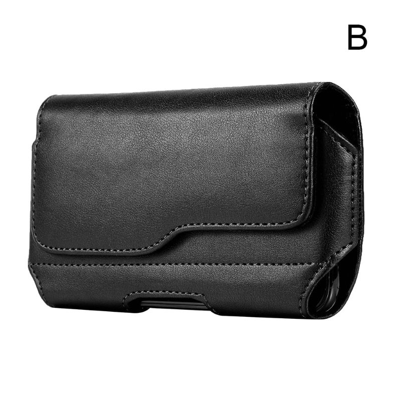 Horizontale Lederen Riem Case Holster Pouch Sleeve Telefoon Houder Voor Mannen Reizen Outdoor: B