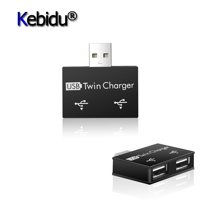 Kebidu draagbare mini usb-hub usb  to 2- poorts lader hub adapter usb-splitter