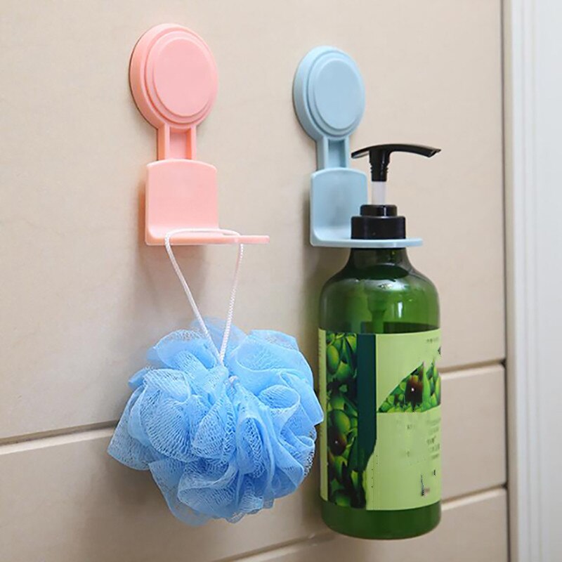 Plastic Wall Mount Soap Shower Gel Dispenser Bottle Hanging Hook Rack Hand Sanitizer Holder Bathroom Kitchen Organizer No Drill