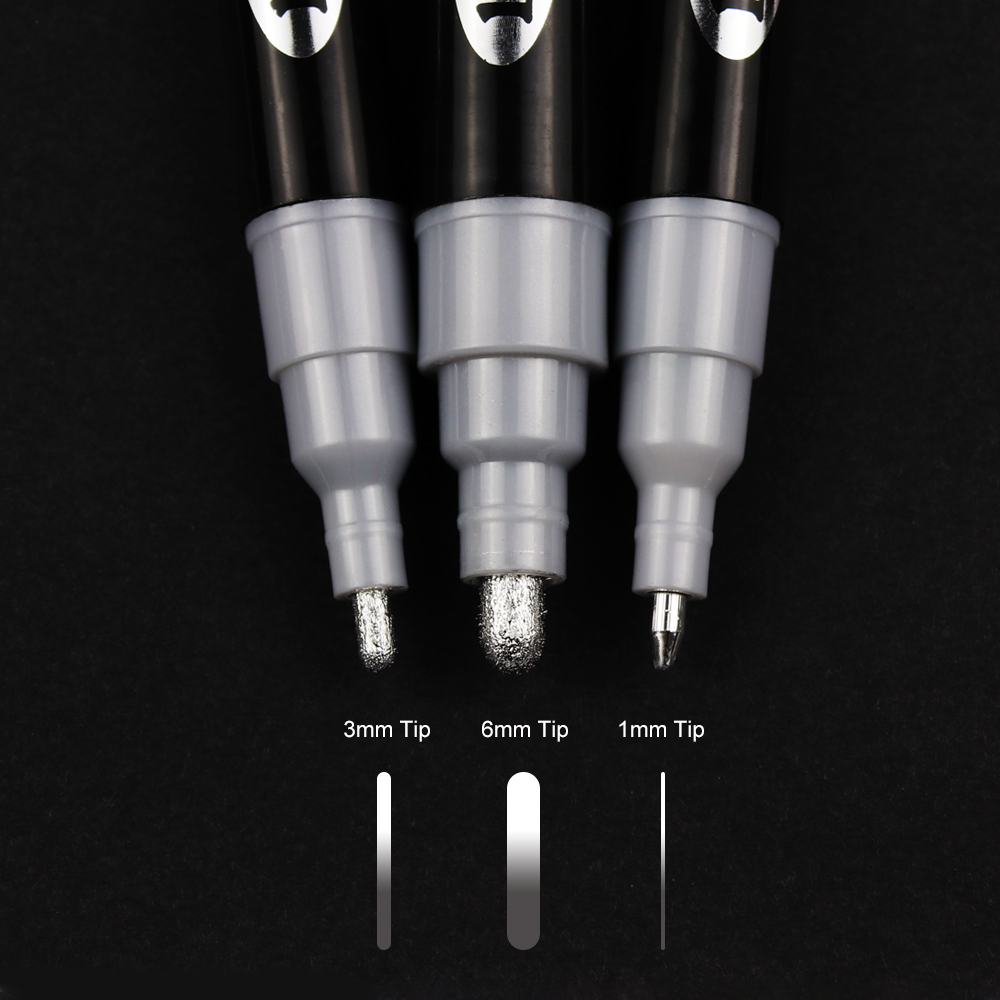 1 pennarello cromato a specchio, penna per vernice riflettente permanente in rame, oro, nastro, per pittura fai da te in vetro modello metallo