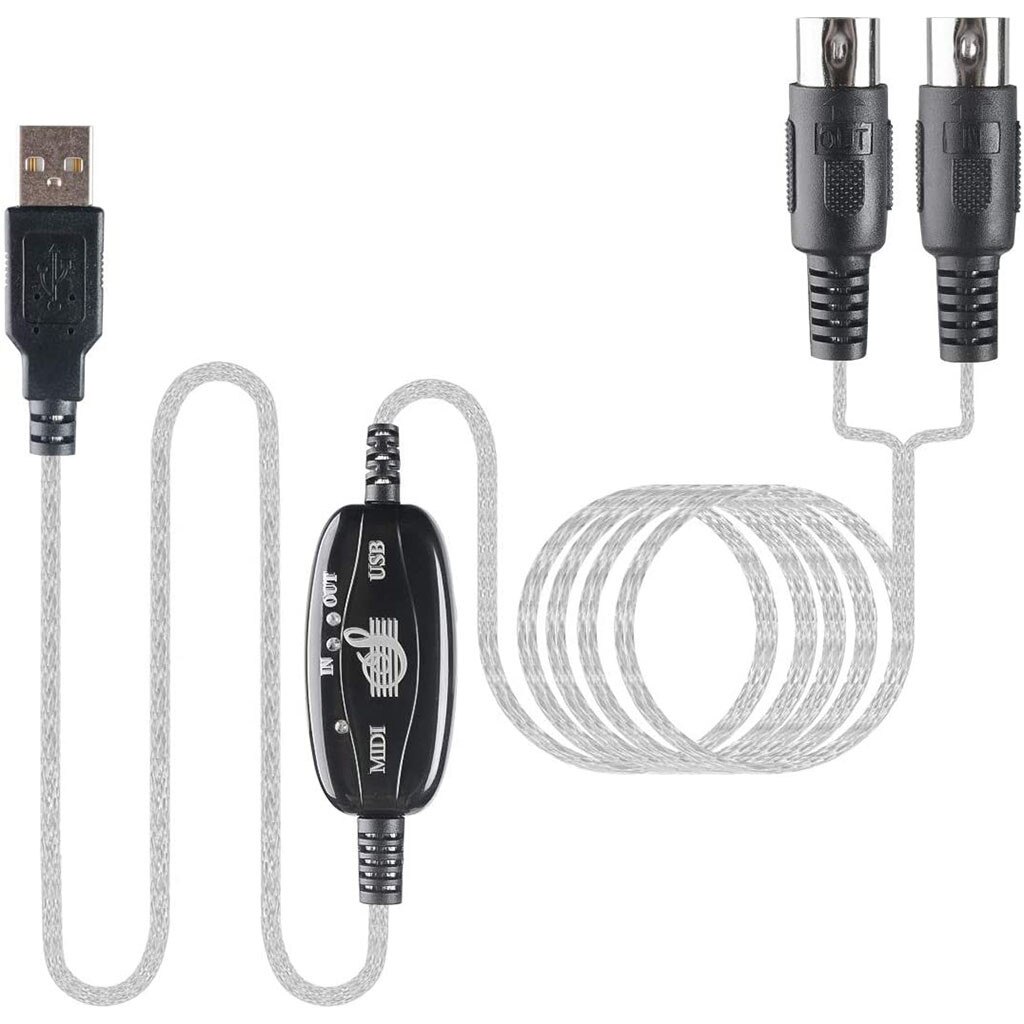 USB to Midi interface Cable Converter 2 in 1 Computer to Synthesizer Music Studio Keyboard Interface Cable Plug Controller #91: Default Title