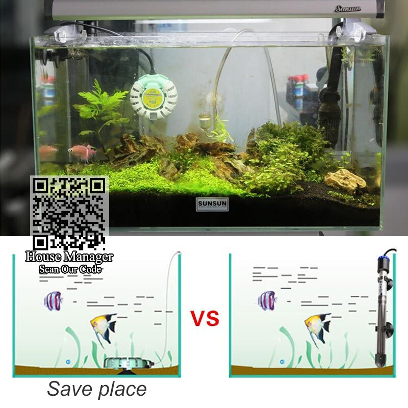 Mini akvarium värmare termostat, homotermisk konstant temperatur 26 grader celsius värmestav bättre för 30-50 liter vattenvolym