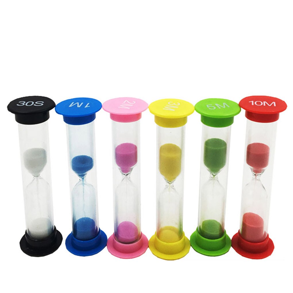 Style Plastic Glass Hourglass Colorful Timer Set 30s 1min 2min 3min 5min 10min Children Learning Time Hourglass Supply