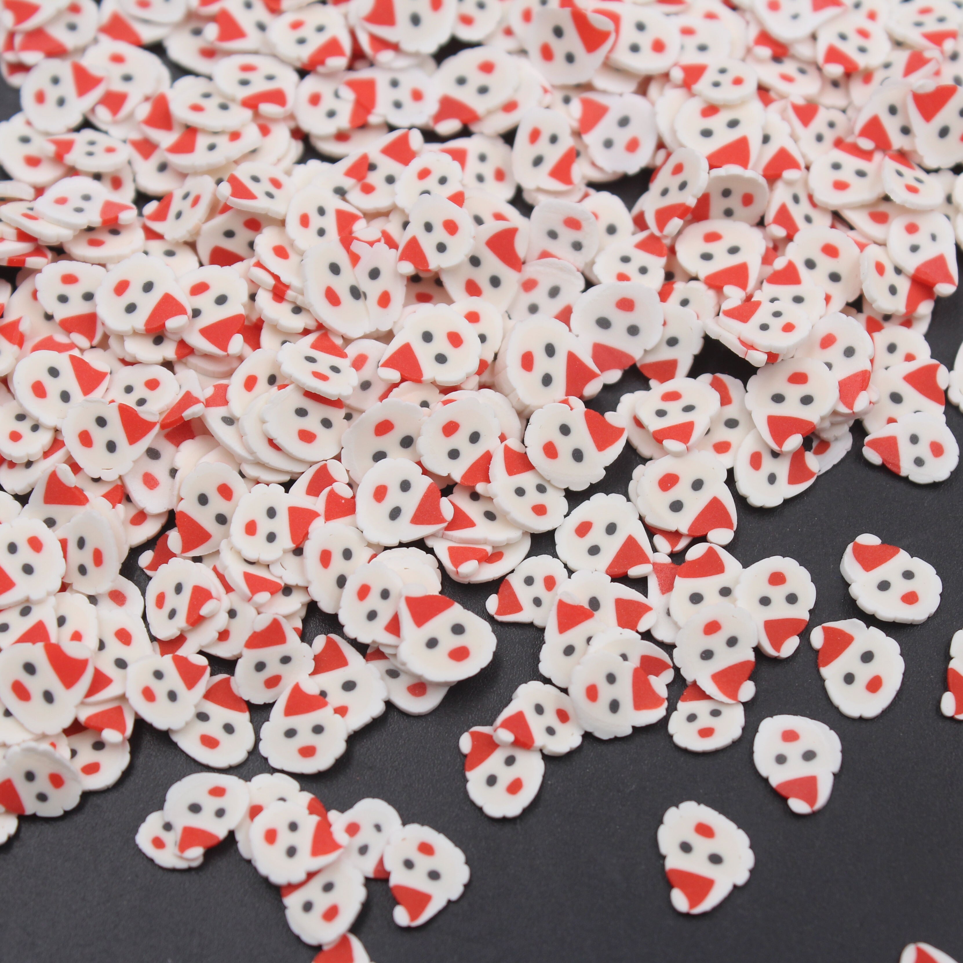 100g/ parti polymer lera snögubbe skivor julstänk mjukt keramik för juldekoration diy fyllmedel tillbehör