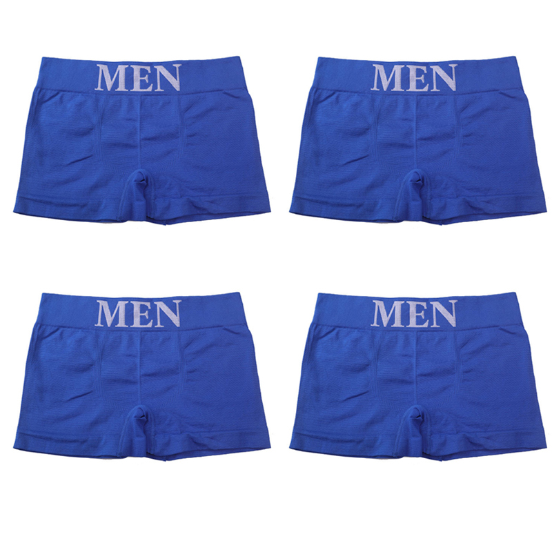 4Pcs/Lot Men&#39;s Panties Brand Underwear Boxers Breathable Man Boxer Solid Underpants Comfortable Shorts Male Black Blue Underwear