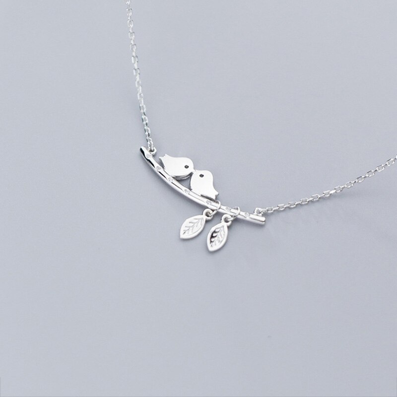 Inzatt Real 925 Sterling Zilver Zirkoon Takken Vogel Hanger Ketting Voor Mode Vrouwen Leuke Fijne Sieraden Minimalistische Accessoires: Default Title