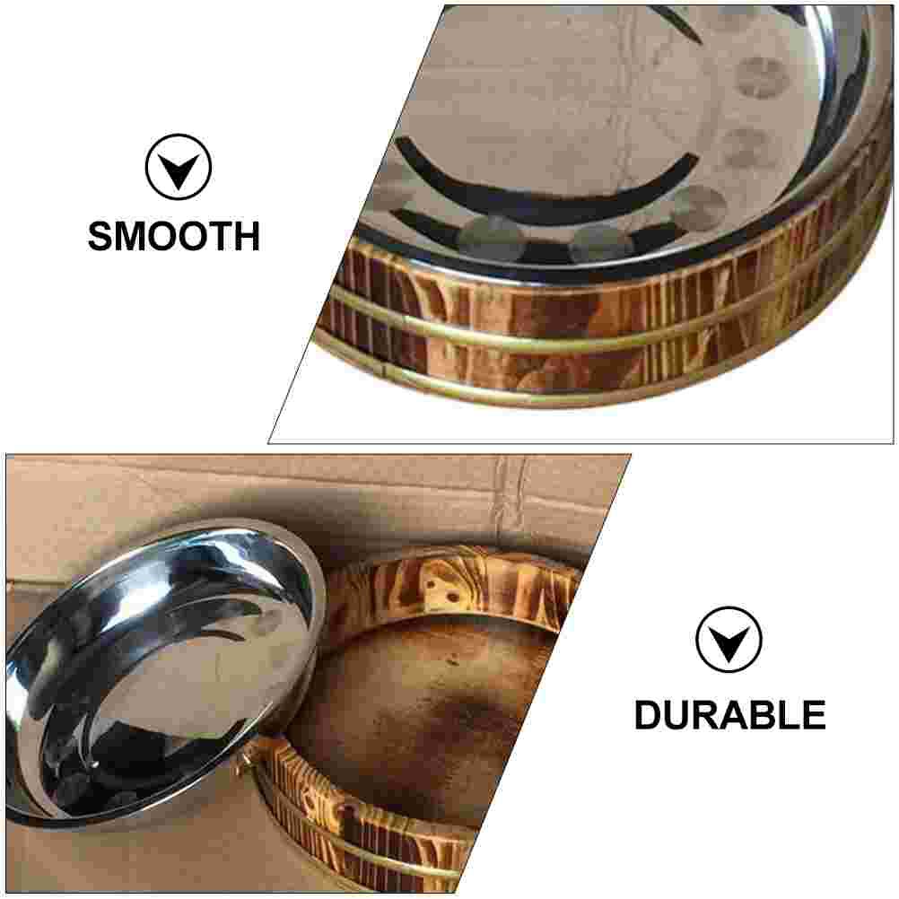 1 Pc Multi-functional Wooden Bucket Food Serving Tray for Restaurant Use