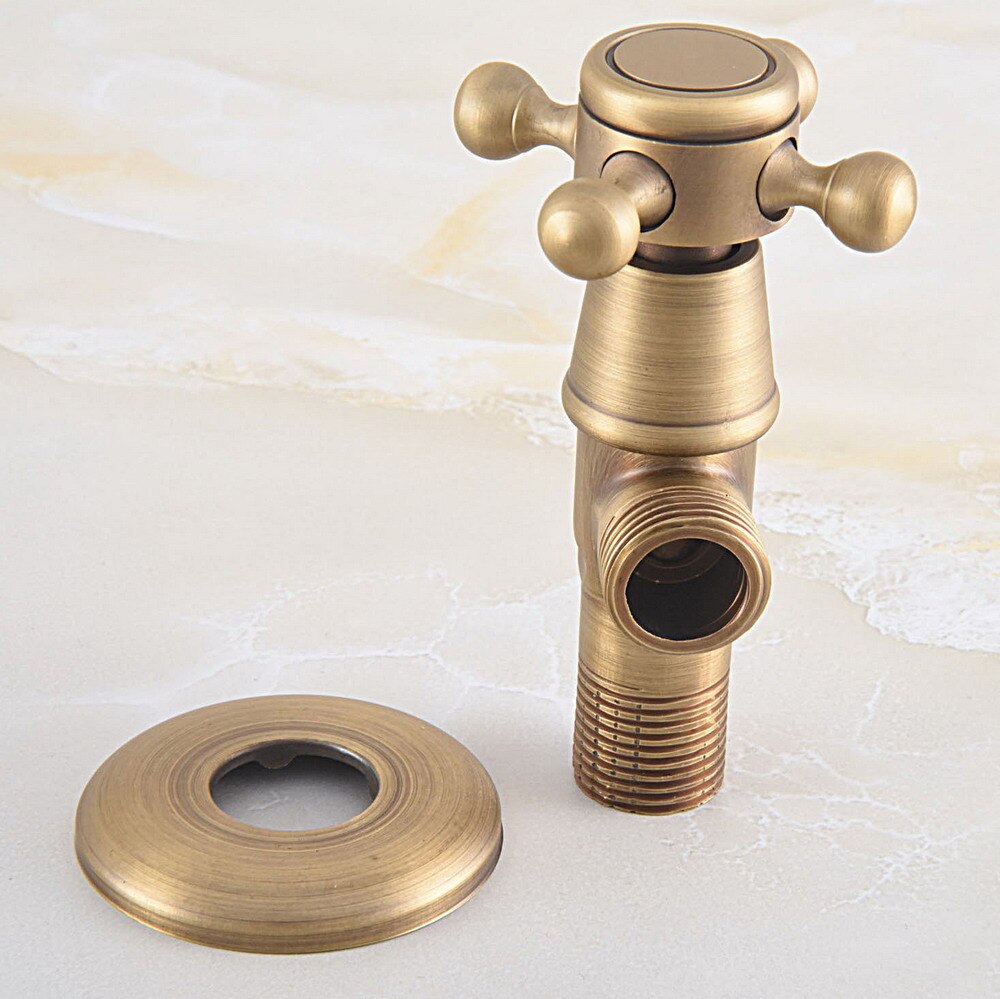 Gold Schwarz Antike Durcheinander Dreieck Ventil Wasser Kontrolle Ventil Schlecht Wasserhahn Wasser Ventil 1/2*1/2 Durcheinander Winkel ventile KD1439: Antiquität Messing