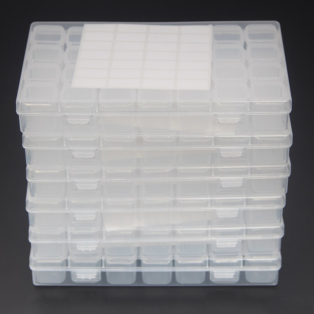 28/56/112Grids Diamond Nail Art Rhinestone Container Organizer Mosaic Embroidery Accessories Tools Bead Container Storage Box: 28 grid 6pcs