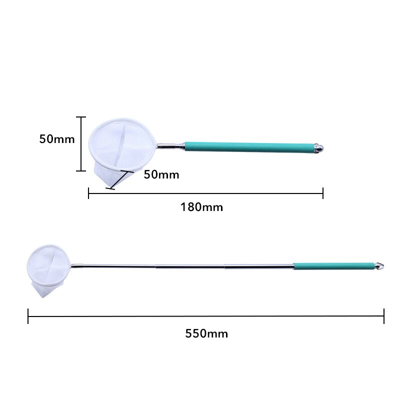 Mini Adjustable Fish Tank Catch Net Stainless Steel Shrimp Scoop Fish Scoop Round Square Pocket Shrimp Catching Net