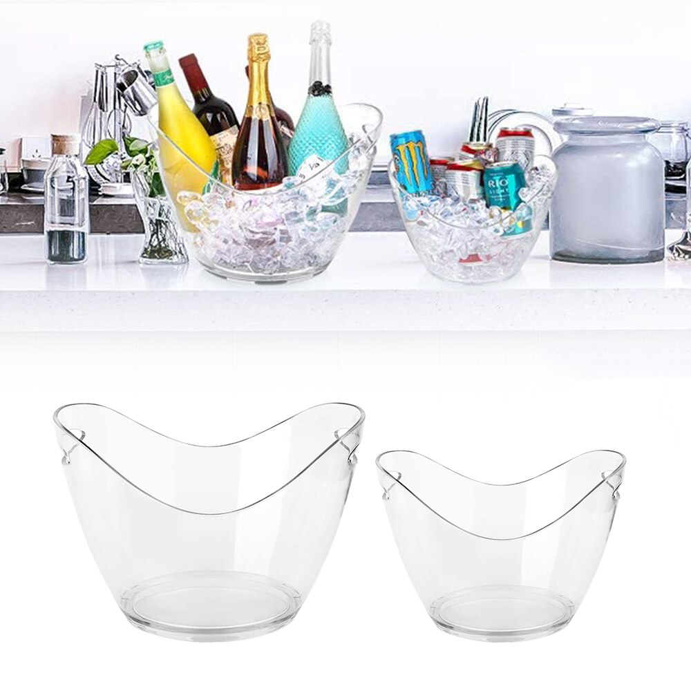 Eis Eimer Klar Acryl Kunststoff Wanne 8 Liter und 3,5 Liter Hält 5 Volle-Größe Flaschen 6 Dosen und eis Für Getränke Parteien