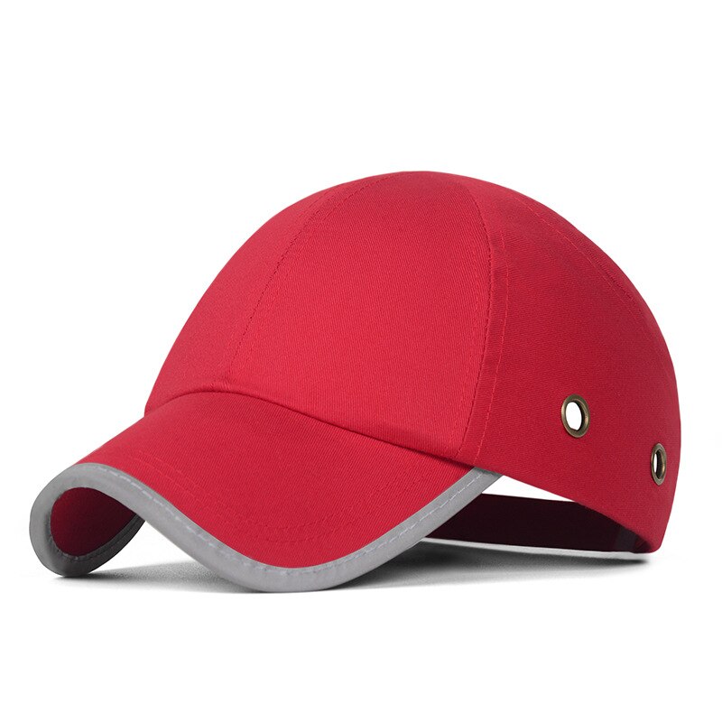 Brand Bump Cap Work Safety Protective Helmet Hard Baseball Hat Style For Factory Shop Carrying Head Protection: Red Reflective