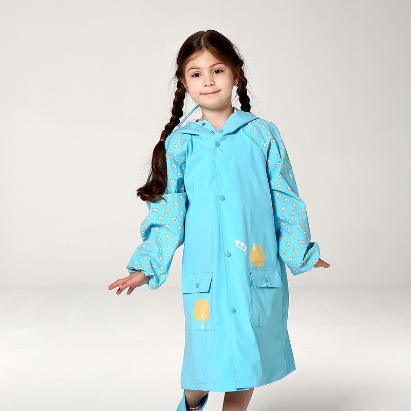 Cartoon Kinderen Regenjas Geel Regen Poncho Ondoordringbare Kid Regen Jas Przeciwdeszczowe Dla Dzieci Jongens Meisjes Regenkleding Y5Y: Blauw / S