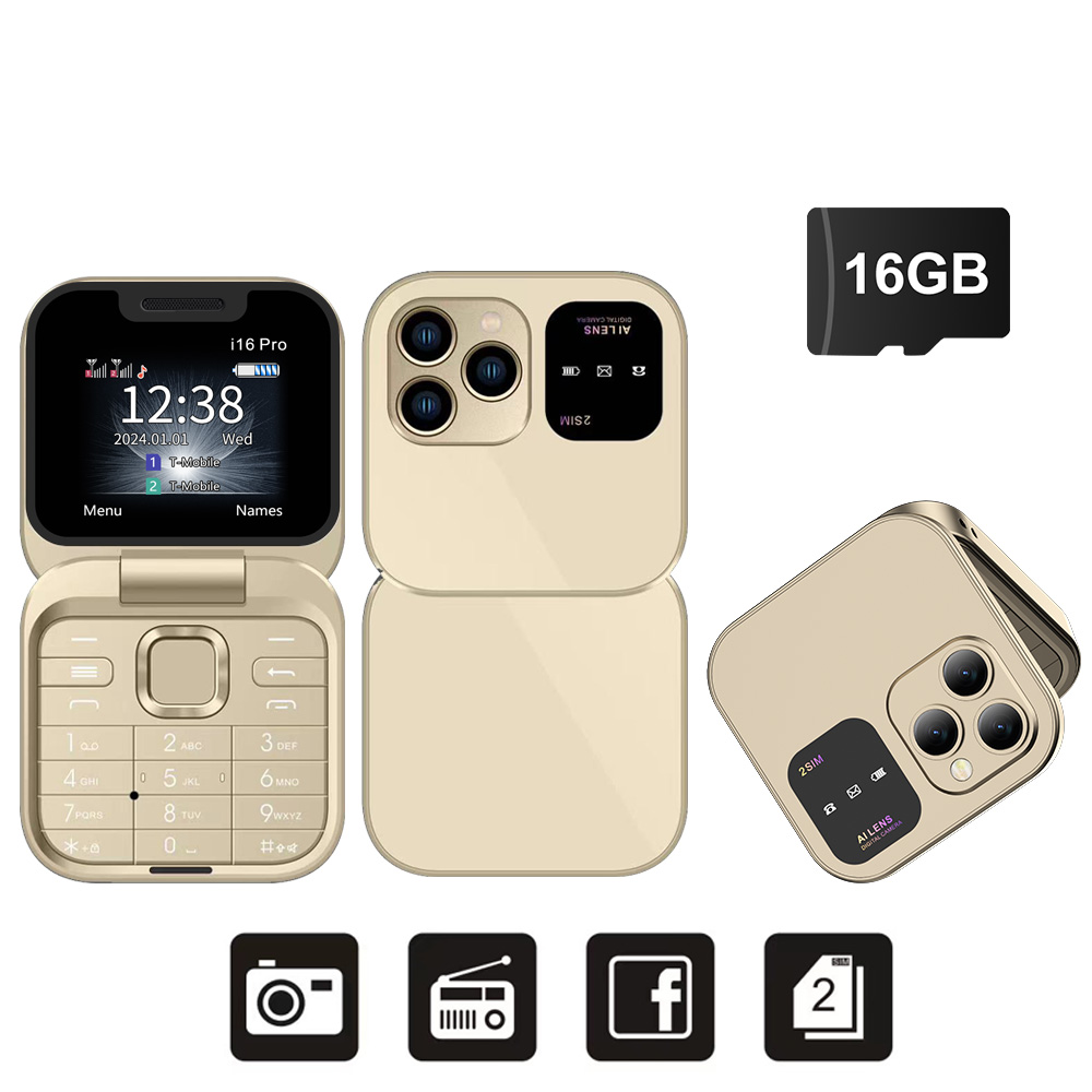 SERVO 2024 Neues Mini-kippen-praktisch FM-Radio Magie Stimme schwarze Liste Geschwindigkeit wählen Vibration 2 SIM-Karte Kleines Anzeige faltbares Telefon: orange
