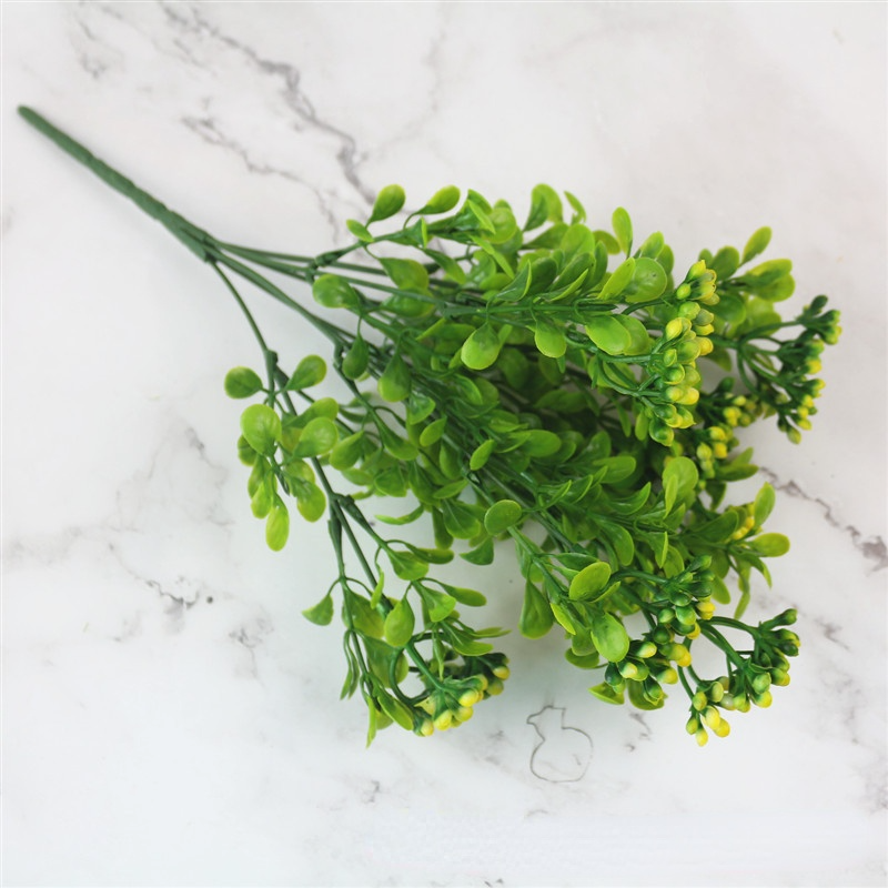 Branche de fruit artificielle plante murale, simulation de fruits milan herbe verte décoration de paysage 7 branches petit fruit sauvage: YELLOW