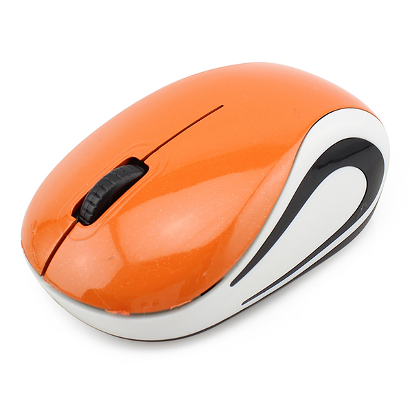 Mini ratón inalámbrico de 2,4 Ghz con rollo de pan al vapor de 1600DPI, ratón óptico para ordenador, ratón barato para juegos, para niños: naranja