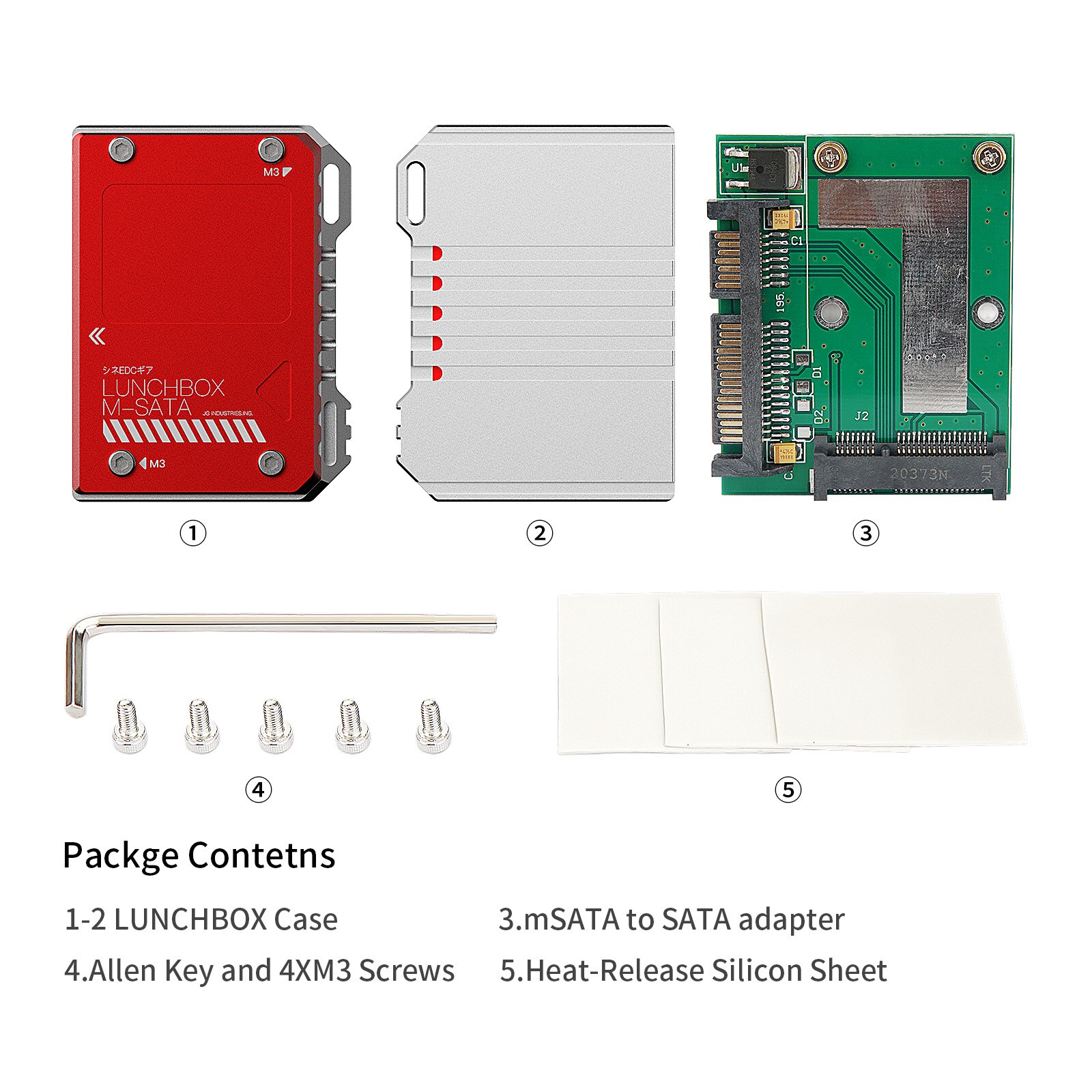 Boîtier de disque dur à Dissipation thermique pour Atomos Ninja V 5 &quot;4K, boîtier mSATS vers SATA pour moniteur d&#39;enregistrement SSD: Default Title