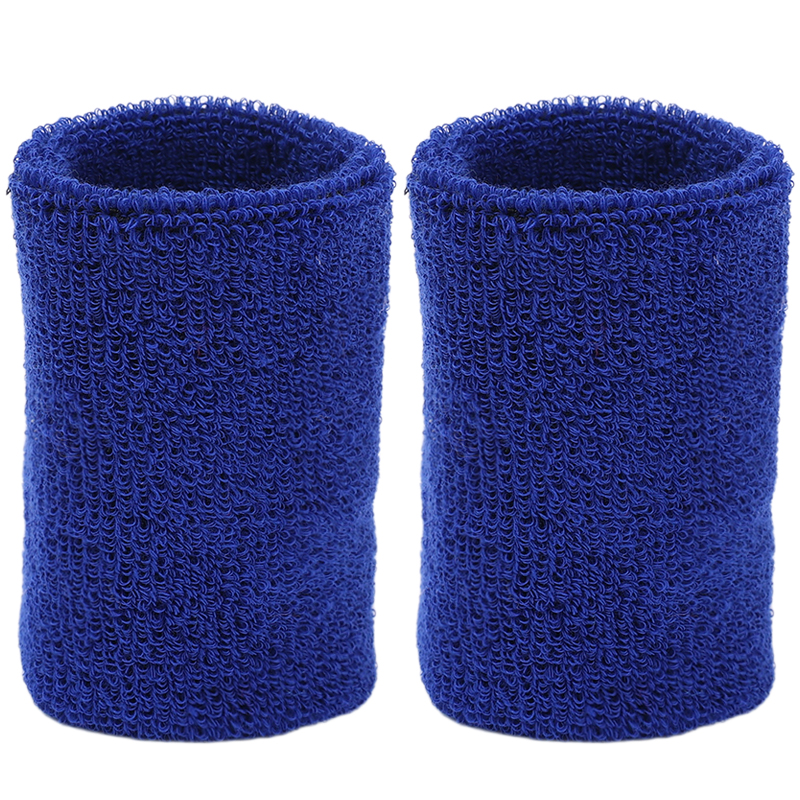 Bandeau de Poignet en Coton Anti-Humidité, Support de Poignet, Absorbant, Évaccorporelle, 202 létique, Tennis, Basket-Ball, Gym, 1/2 Pièces: Bleu