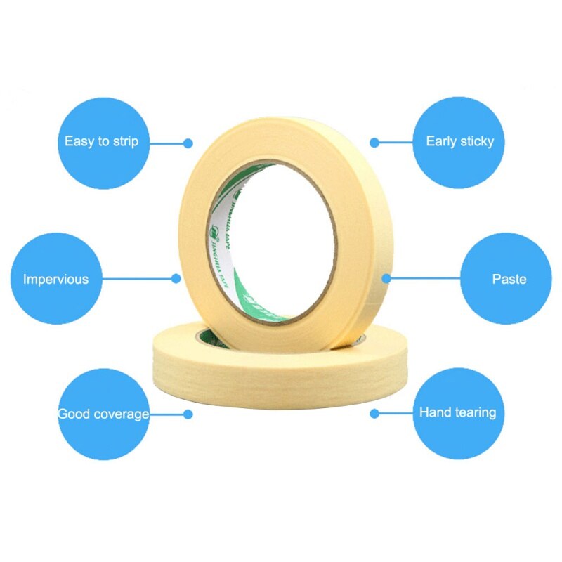 Car Sticker Yellow Masking Tape Adhesive Automotive Refinish Masking DIY Painting Paper Painter Decor Craft General Purpose