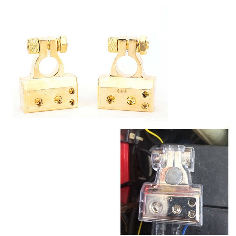 1 Pair Car Battery Connector Terminal Clamp Positive Negative Car Truck Auto Vehicle Parts Battery Terminals Metal