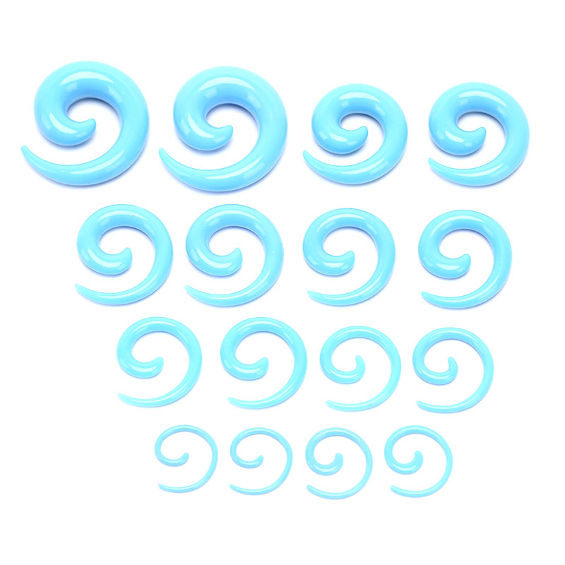 16 Stks/set Spiral Taper Flesh Tunnel Ear Brancard Expander Stretching Plug Slak: Blue