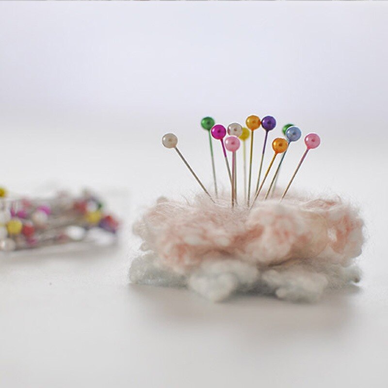 100Pcs Parel Naald Ronde Hoofd Kleding Naald Diy Decoratie Ambachten Bruiloft Broche Naald Naald Positionering Doos