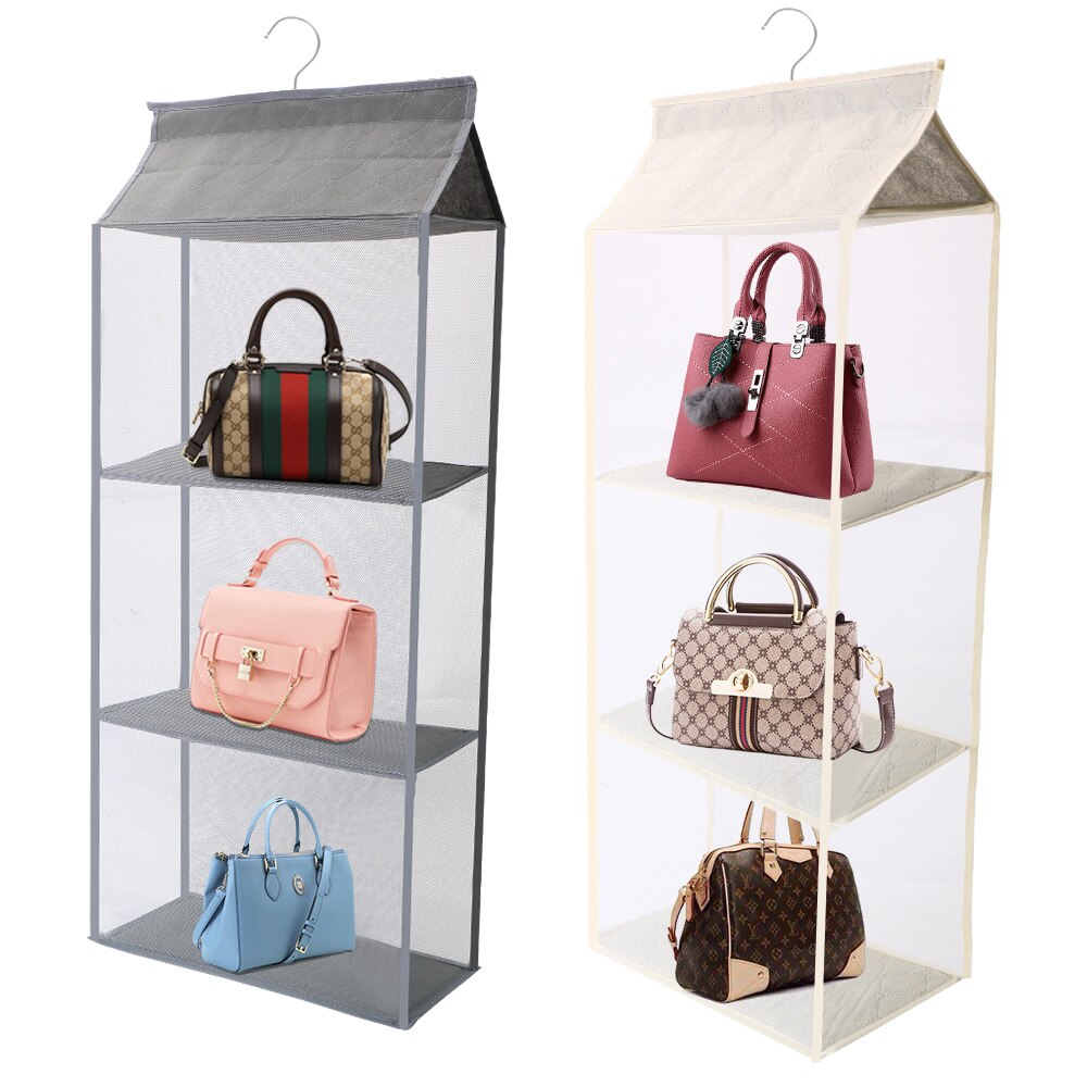 Hanging Handbag Organizer Foldable Purse Storage Bag Bedroom Organization Three-dimensional Door Wardrobe Closet Hanger