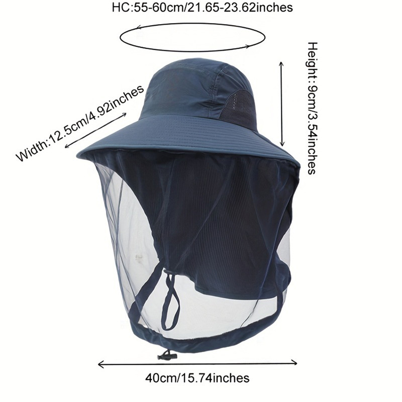 Outdoor Fishing Cap Anti Mosquito Insect Hat Fishing Hat Bug Mesh Head Net Face Protector Camping Hats Fishing Cap
