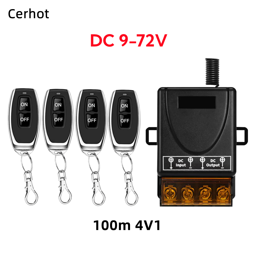 Cerhot interrupteur sans fil télécommande 30A 12V 24V 48V 72V voiture moto Circuit Modification équipement lumières interrupteur pompe à eau
