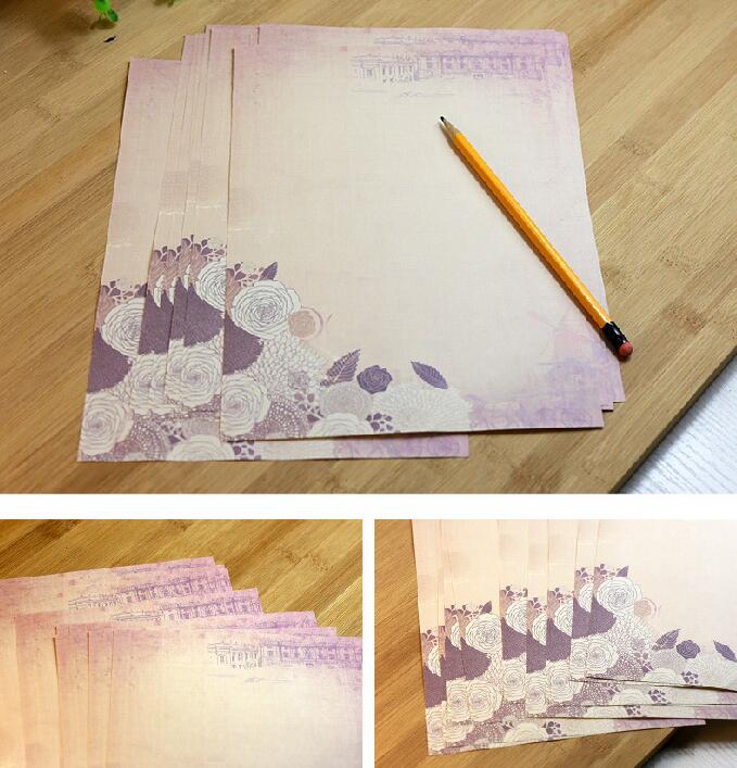 Papel de escritura Floral Vintage para escritura a mano, de flores surtidas, papel decorativo, Papel Kraft imprimible, 5 uds.: Chrysanthemum