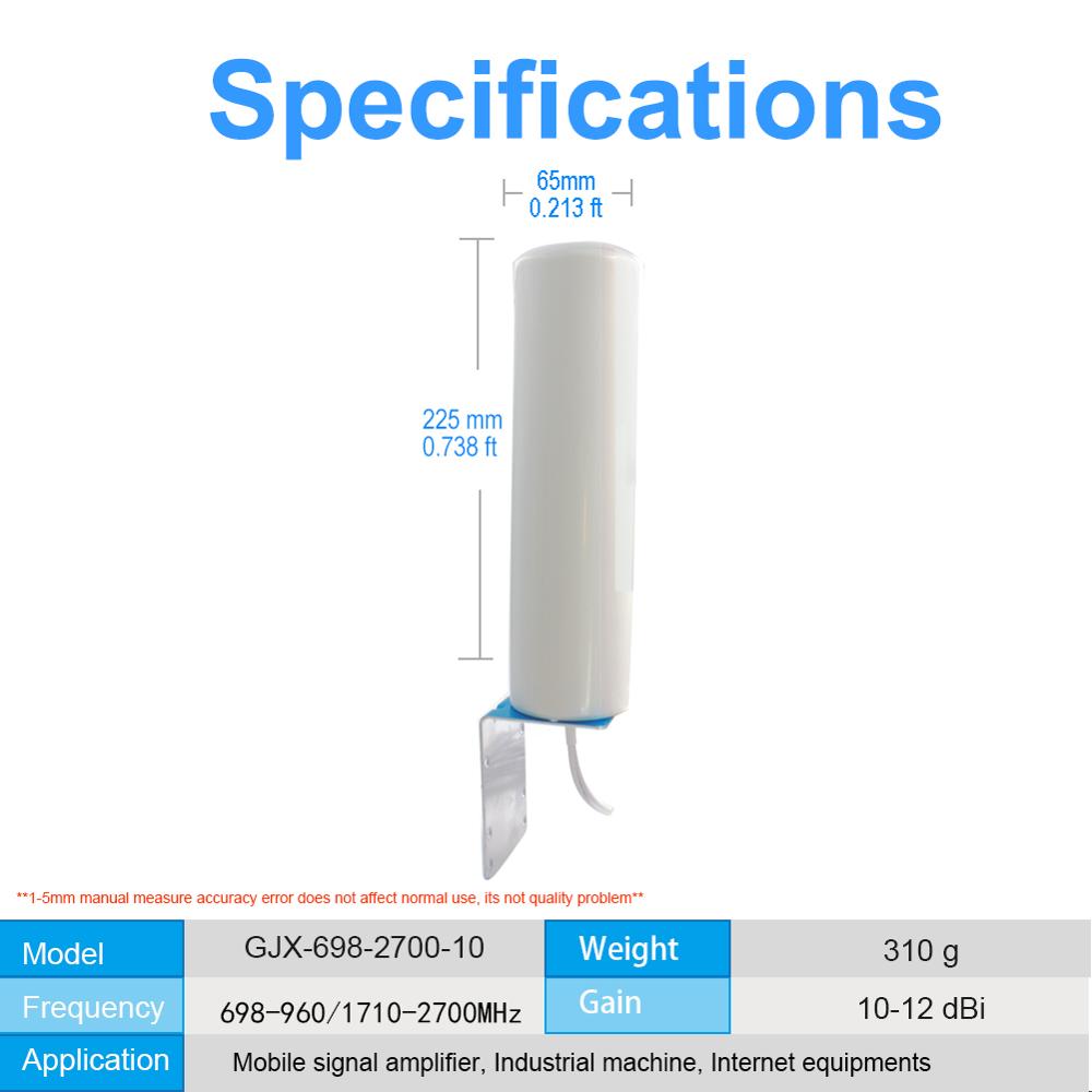 4G Lte Antenne 3G 4G Antena SMA-M Outdoor Antenne Met 10M Meter Sma Mannelijke CRC9 TS9 connector Voor 3G 4G Router Modem