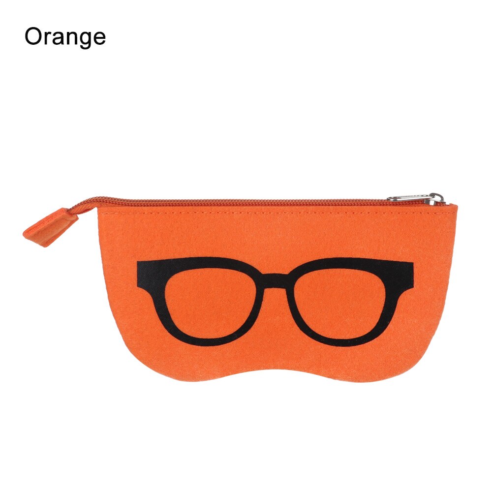 1pc unisex filt briller taske solbriller taske boks portatives blød lynlås soleil lunettes de soleil beskytter solbriller pose: Orange