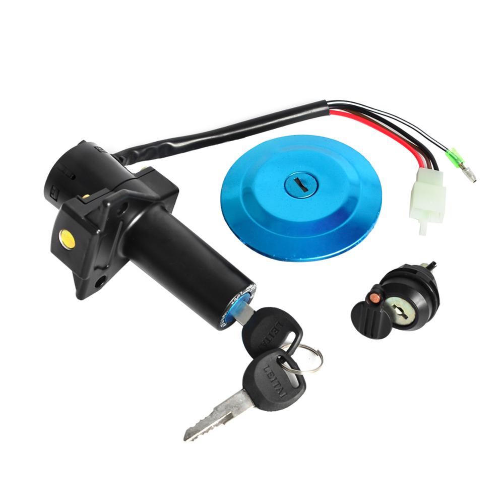 Motorfiets Scooter Lock Set Contactslotset Brandstof Gas Tank Cap Seat Lock Sleutels Voor Yamaha YBR125 2002 Ybr 125