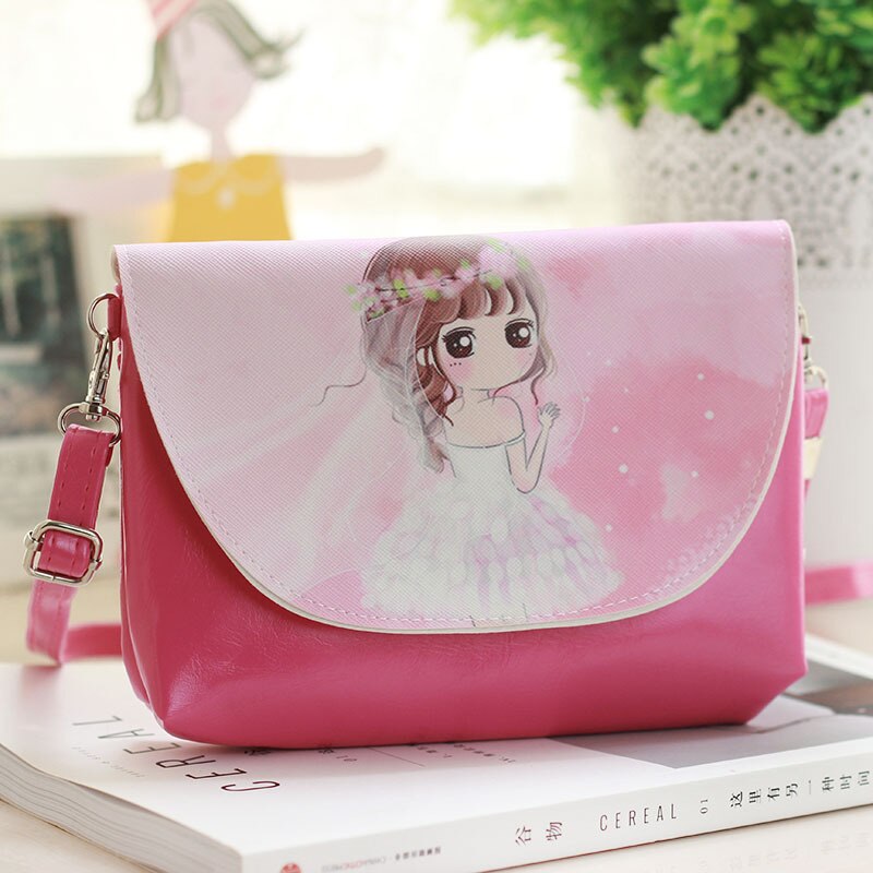 Kids Shoulder Bags Children Girls Messenger Bag Cartoon Printing Princess Handbag Mini PU Leather Crossbody Bags for Child: No5