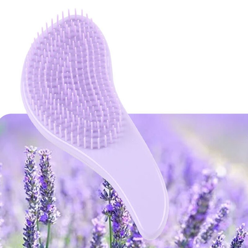 1Pcs Baby Kinderen En Vrouwen Verstrikt Haar Kam Kam Salon Zachte Anti-Statische Borstel Tangled Nat Droog Haren handvat Krul: Paars