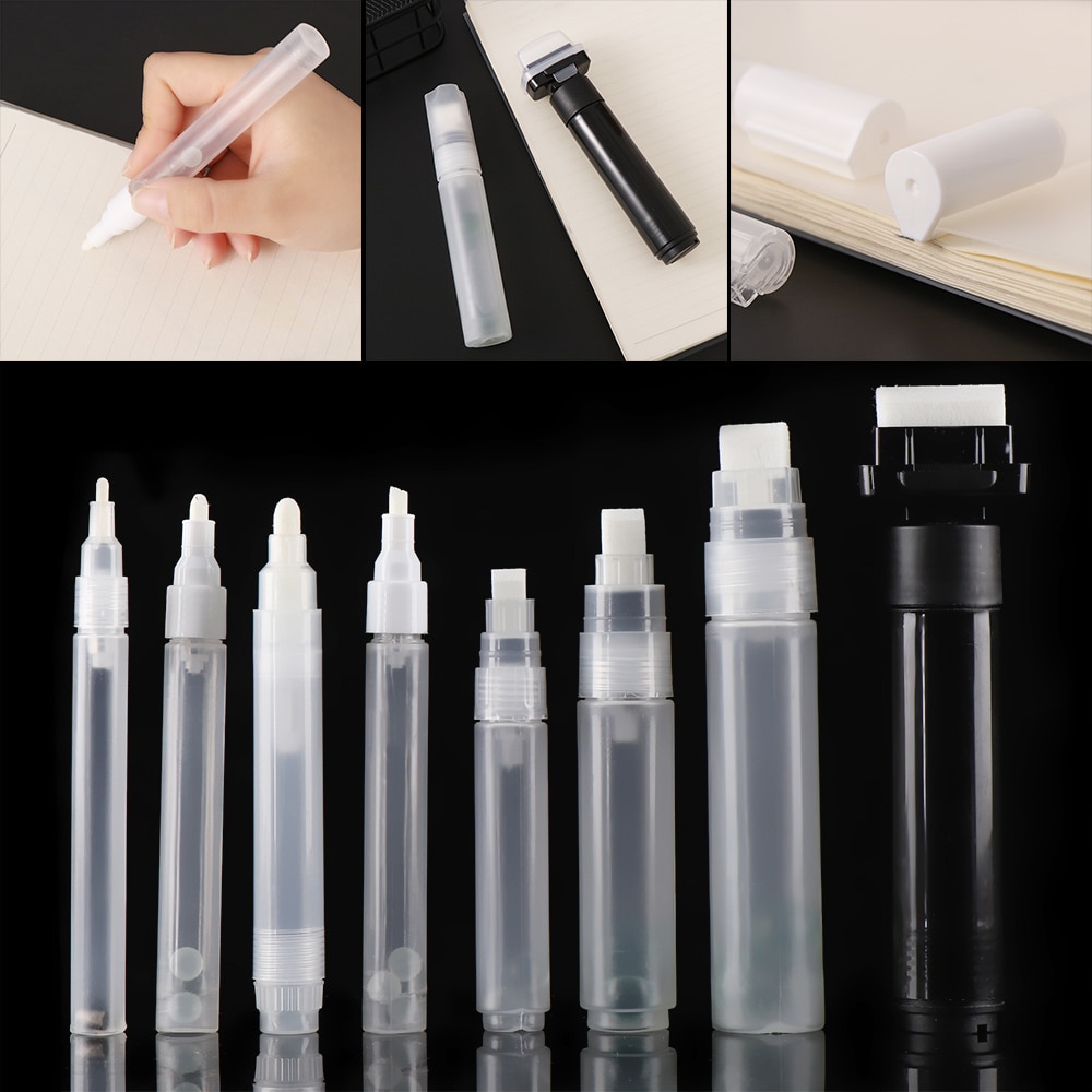 1PC Plastic Empty Pen Rod Paint Pen Accessories Graffiti Pen 3mm 5mm 6.5mm 8mm 10mm Liquid Chalk Marker Replace Barrels Tube