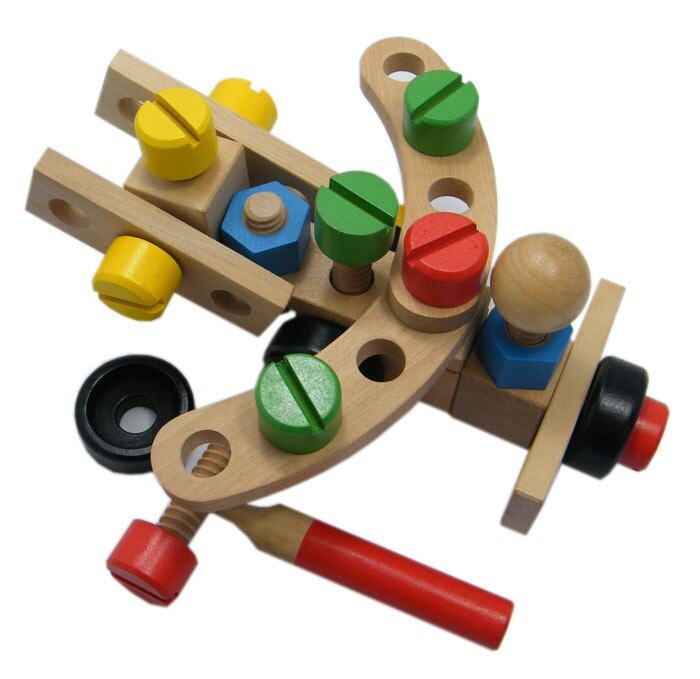 30 pcs/lot Wooden blocks children's disassembly and assembly combination change nut car puzzle DIY assembly toys