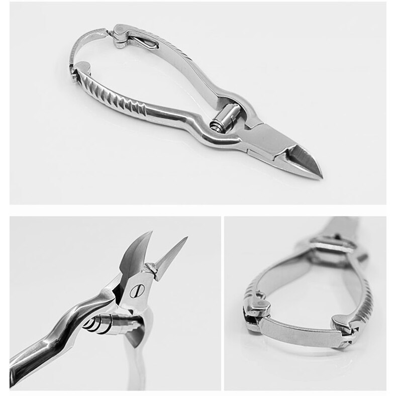 JIEFUXIN 1pcs Stainless Steel Thick Hard Toe Nail Clippers Plier Heavy Duty Pedicure Tools Gourd Shape Cuticle Scissor