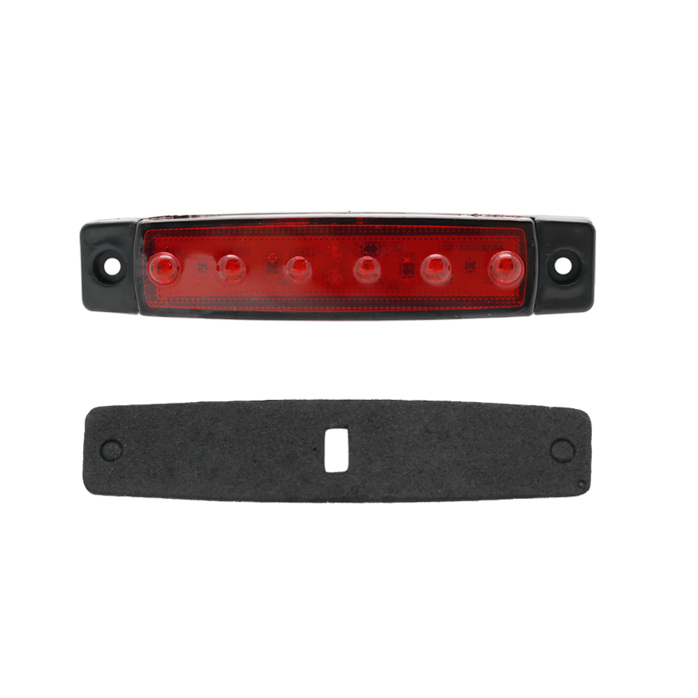 10pcs 6 LED Truck Lorries Bus Clearance Side Marker Indicators Light Lamp Amber Red