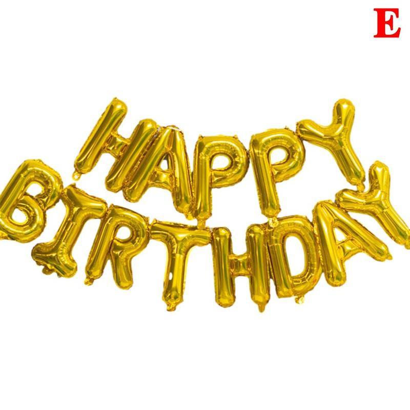 Tillykke med fødselsdagen ballonfolie balloner festdekorationer rose guld brev folie balloner fødselsdagsfest indretning baby shower forsyninger: E