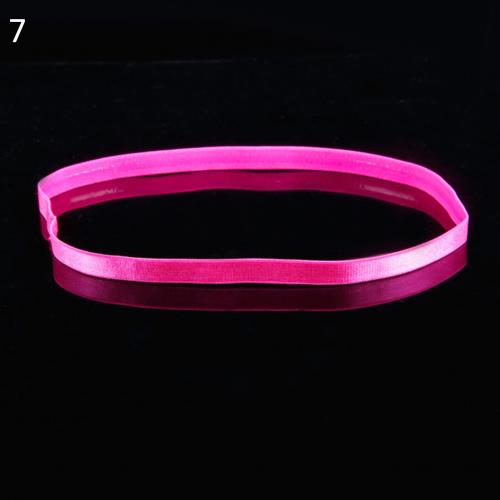 1Pc Women's Men's Candy Color Wide Sports Yoga Stretch Hairband Running Anti-Slip Elastic Headband Hair Band Running Sweatband: Rose Red