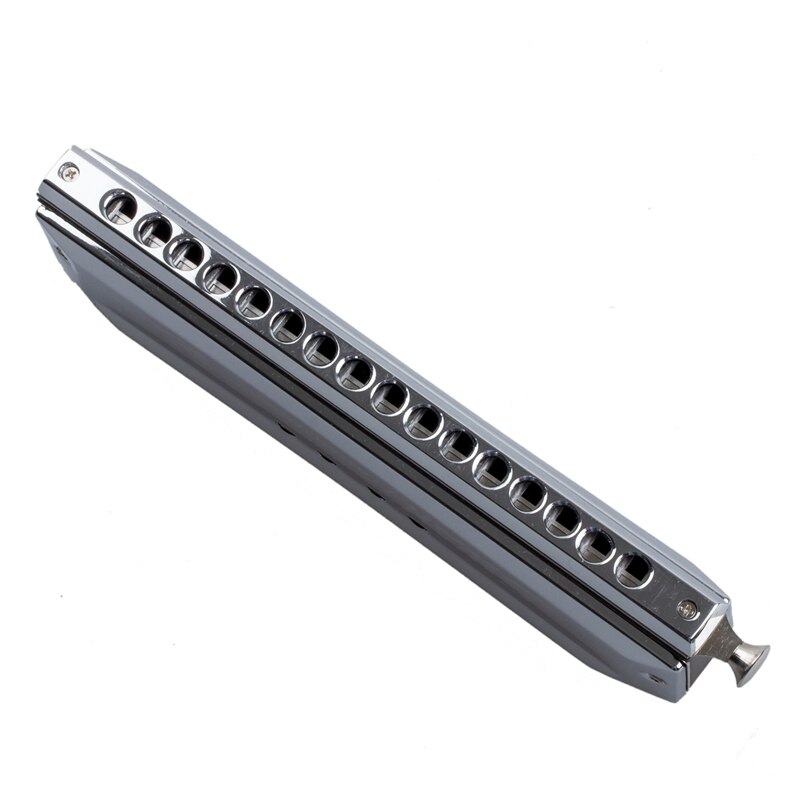 Chromatische Harmonica Silver Tone 16 Hole 64 Mond Muziekinstrumenten