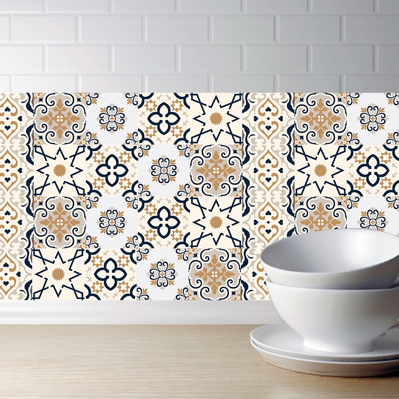100 x 20cm flise klistermærker vandtæt badeværelse køkken wall stickers selvklæbende morroco backsplash fliser murstensindretning